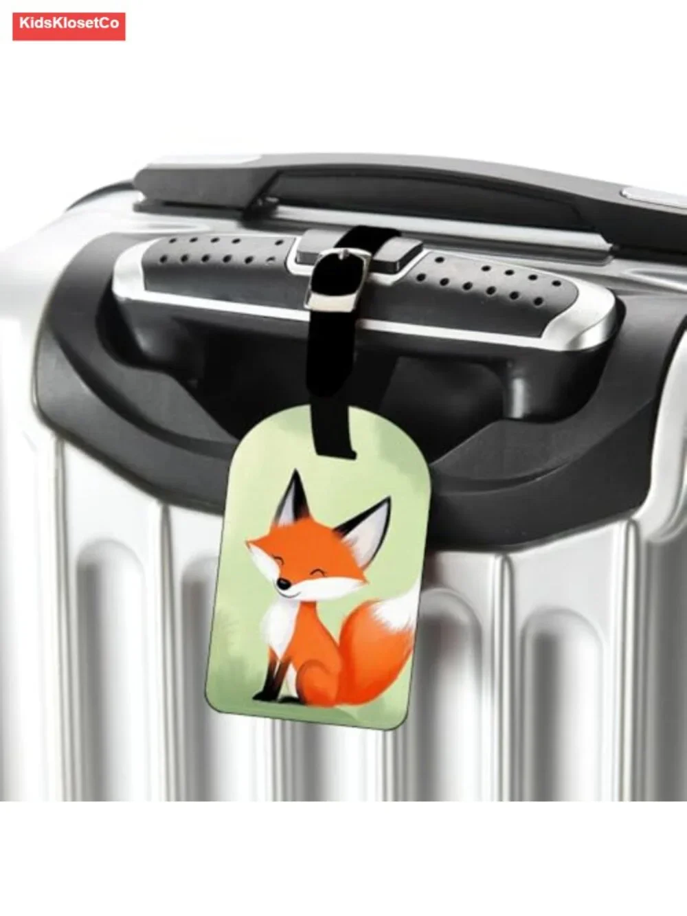 Pastel Cute Fox PU Leather Luggage Tag Travel Bag Label Suitcase ID Tag